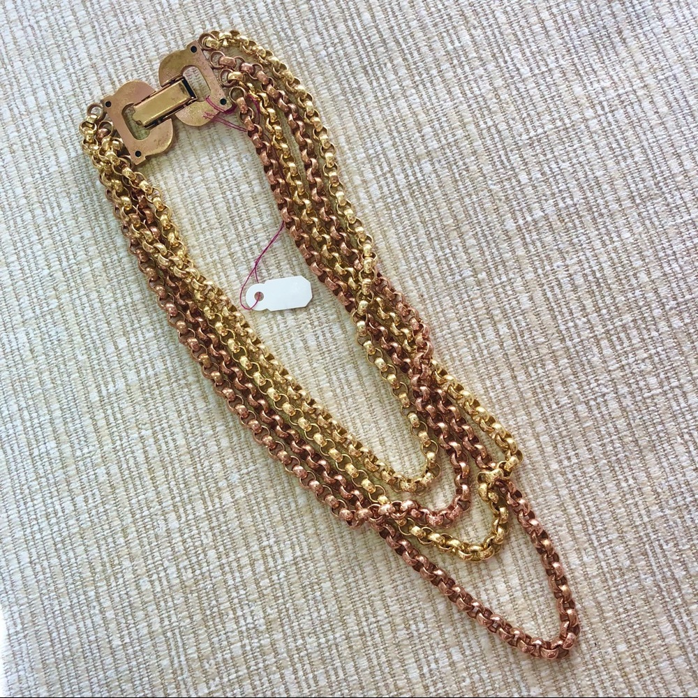 Gold and rose gold layered necklace